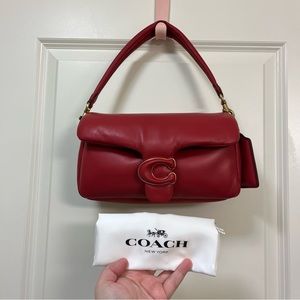 Coach | NWOT Pillow Tabby Shoulder Bag 26 in Brass/Red Apple